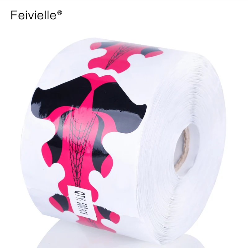 Feivielle 500 шт. кончик для дизайна ногтей акриловый направляющий гель для наращивания ногтей Инструменты для укладки Curl формы для ухода за ногтями DIY направляющий инструмент