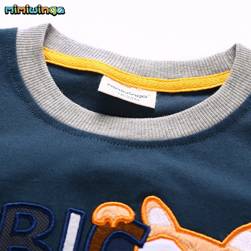 Mimiwinga 2019 Toddler Boys Suit Short Sleeve Cartoon Fox Printed Tshirt and Grey Pant Funny Cute 2 Pcs Clothing Set |