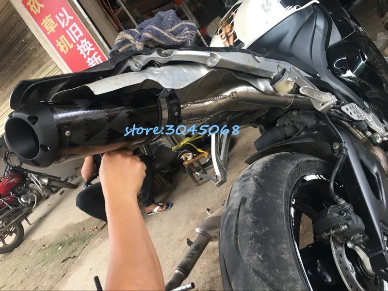 Для HONDA CBR600RR F5 2005- Мотоцикл выхлопная труба из нержавеющей стали среднего соединения без круглых 51 мм Глушитель