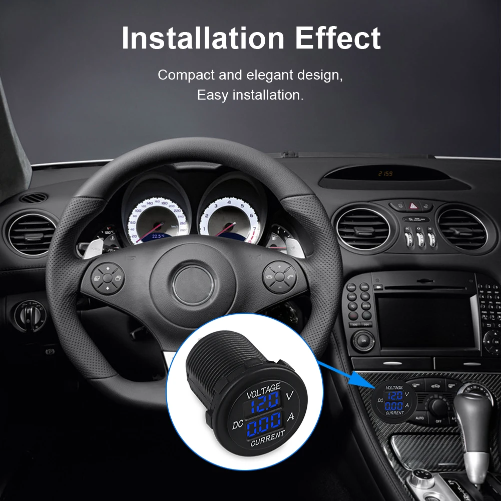 Водонепроницаемый Вольтметр для грузовика лодки мотоцикла 12 24 В светодиодный