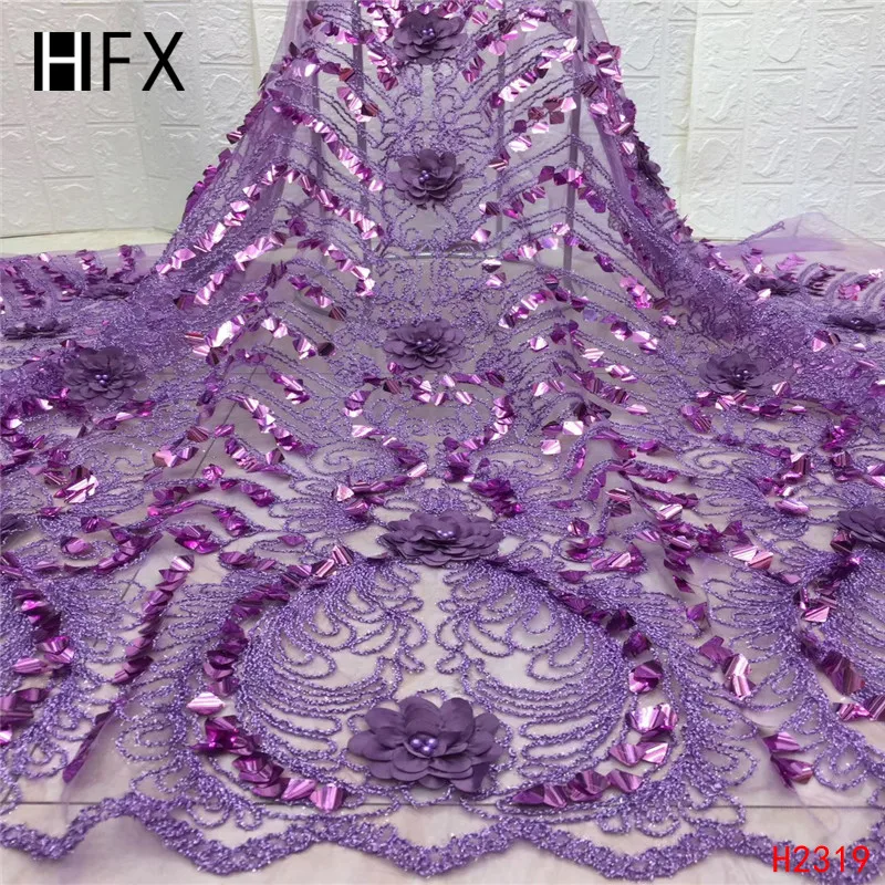 HFX новый стиль французская кружевная ткань 3D цветок африканская Тюлевая сетчатая
