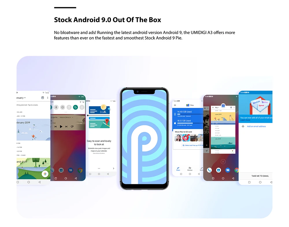 Смартфон UMIDIGI A3 Pro Android 9,0 с полным экраном 5," 19:9 3 ГБ ОЗУ 32 Гб ПЗУ четырехъядерный 12 Мп+ 5 Мп разблокировка лица двойной 4G