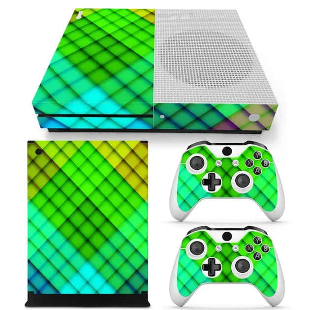 Красочные Съемный Виниловые наклейки кожи для Xbox One S консоли+ 2 шт. контроллер Cover всего тела - Цвет: TN-XboneS-0747