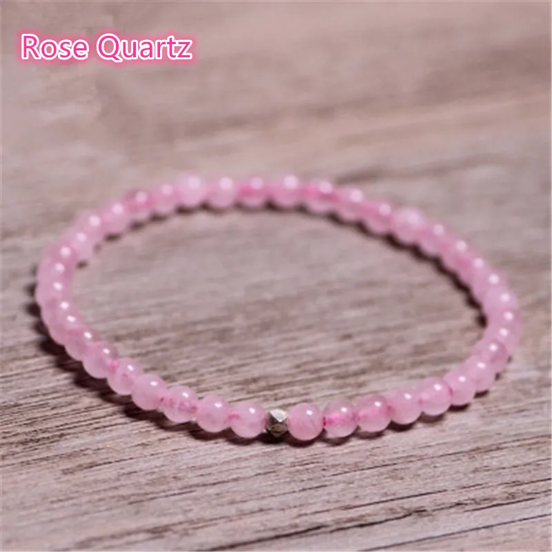 Rose Quartz Хрустальный Браслет аметист розовый кварц Рутиловый лунный камень Малахит цитрин перидот Аквамарин гранат лазурит морганит - Цвет камня: Rose Quartz
