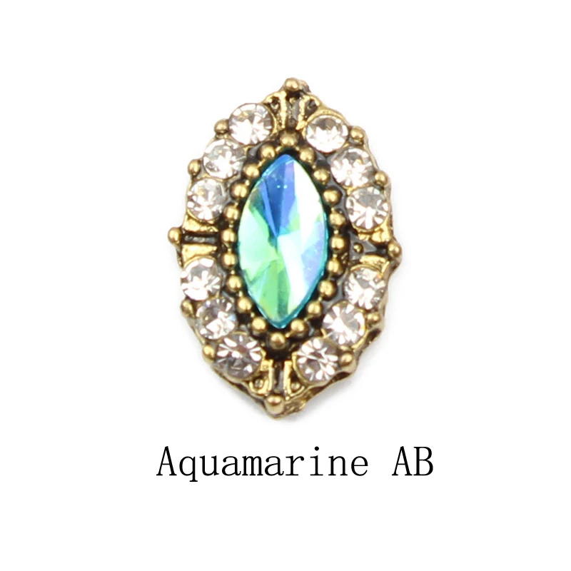 Aquamarine AB Горячая распродажа 10/30 шт./лот дизайн конский глаз 3D украшения для ногтей Стразы для ногтей шпильки аксессуары украшения для маникюра DIY Советы - Цвет: Aquamarine AB