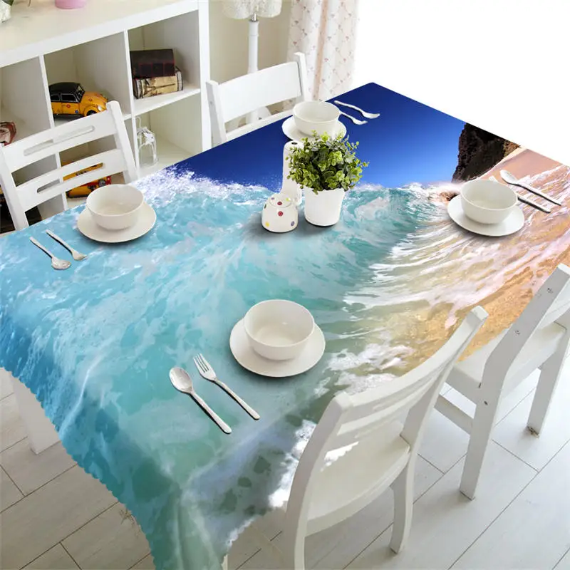 3D Tablecloth Lily Pattern Polyester Dustproof Table cloth Christmas Dinner Decoration Cover | Дом и сад