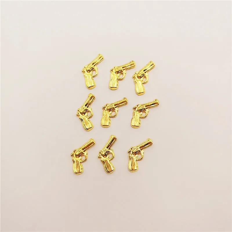 50 шт./пакет ногтевая декоративная наклейка 3D в форме пистолета для ухода за