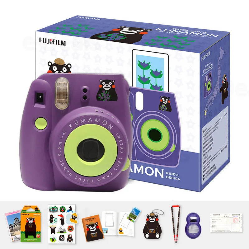 Мгновенная фотокамера Fujifilm Instax Mini KUMAMON 5 цветов камера + пленка ноутбук наклейки