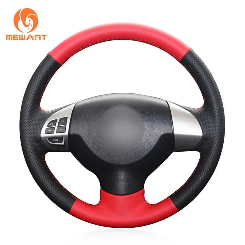 MEWANT черный красный кожаный чехол руль для Mitsubishi Lancer X 10 2007 2015 Outlander 2006 2013 ASX 2010 Colt