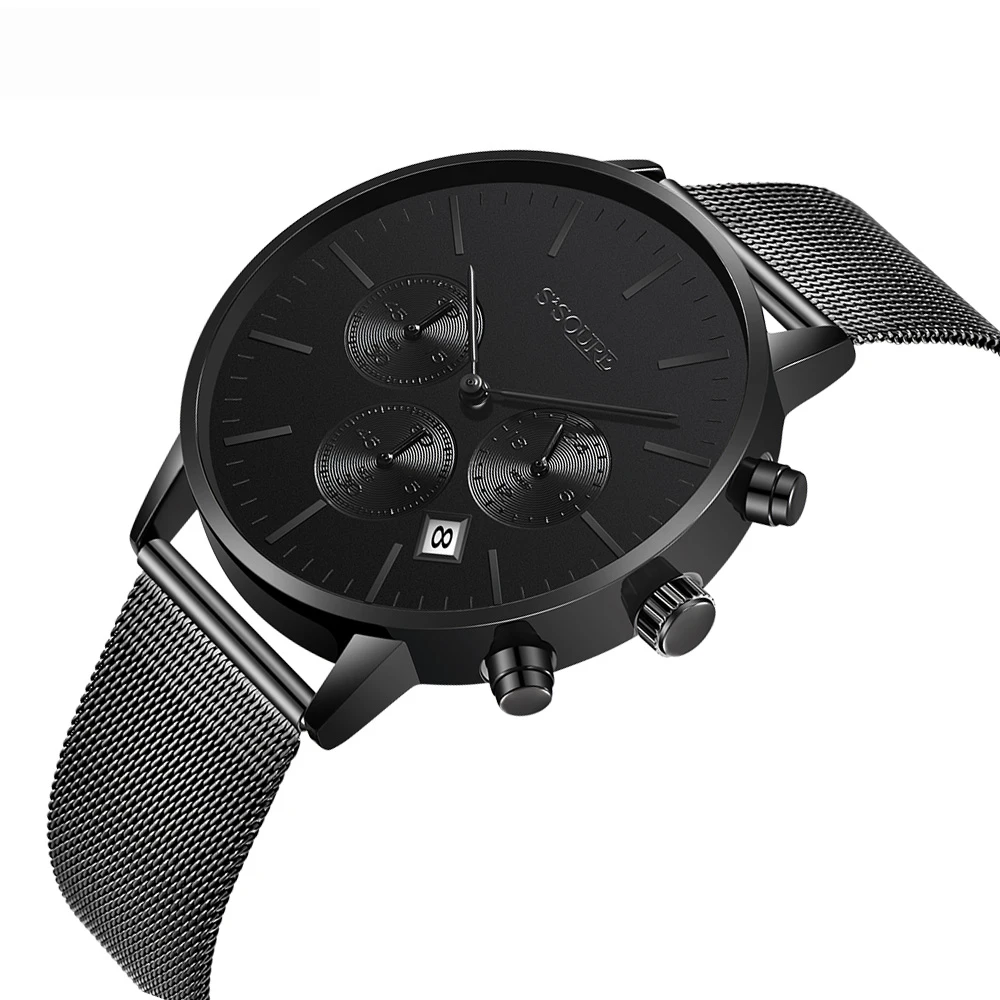 Новое поступление 2019 мужские деловые часы с кожаным ремешком автоматическая