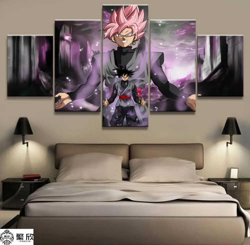 5 панель Жемчуг дракона Гоку черный/Zamasu анимация холст печатная живопись для гостиной стены Искусство Декор HD живописные произведения плакат