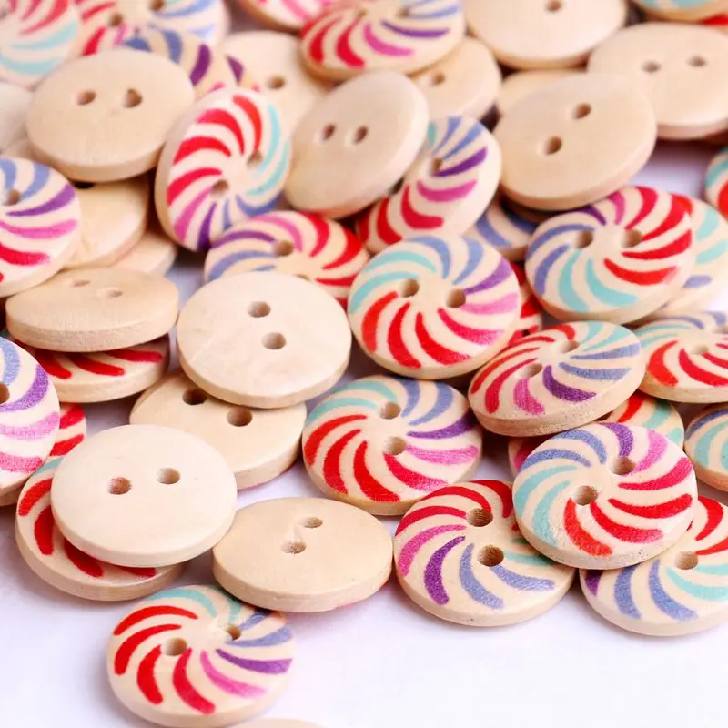 15 мм Рождественские декоративные пуговицы дерево круглый 100 шт Детский свитер