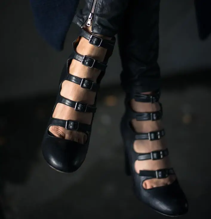 Женские черные кожаные туфли лодочки на высоком каблуке молнии|black leather pumps|leather