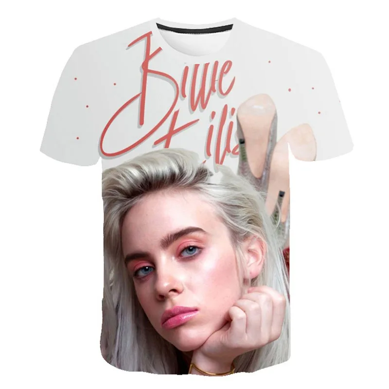Распродажа 2019 летняя новая мода 3DT футболка Billie Eilish singer популярная Повседневная