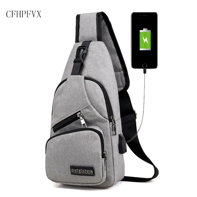 Мужские сумки на плечо зарядка через usb Crossbody Для мужчин Anti Theft груди мешок школы