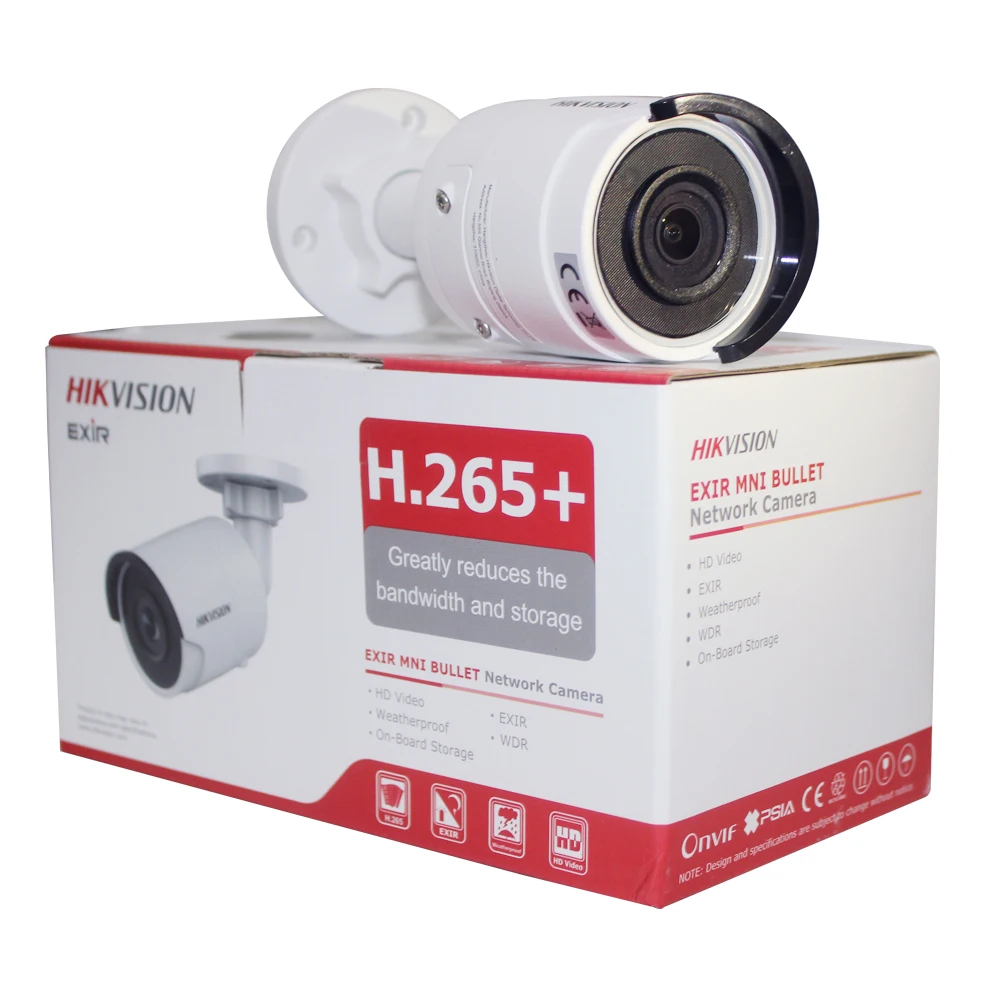 

Hikvision H.265 цилиндрическая IP-камера PoE DS-2CD2043G0-I 4 МП CMOS ИК сетевое видеонаблюдение со слотом для SD-карты распознавание лица