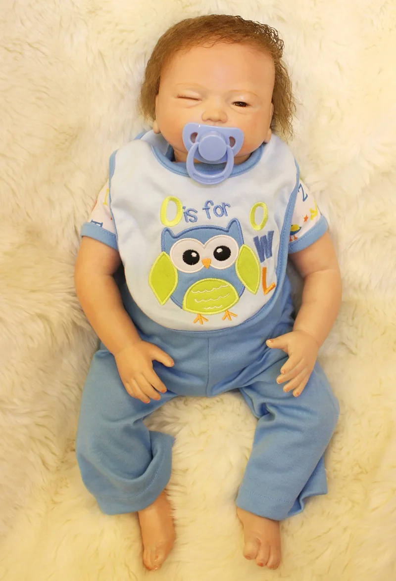 45 см 18 дюймов Bebe куклы Reborn Реалистичного Baby Doll младенцев реборн один глаз открыть закрытые для детский день рождения Рождественский подарок juguetes