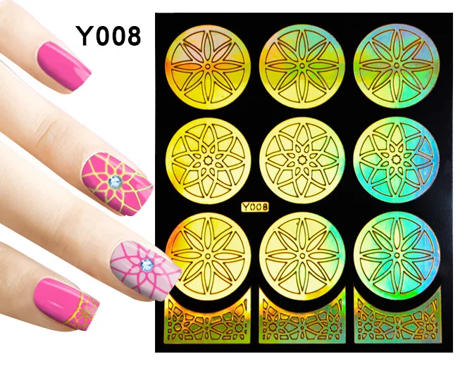 # Y008 Повторное использование выдалбливают ногтей наклейки печати формы красоты
