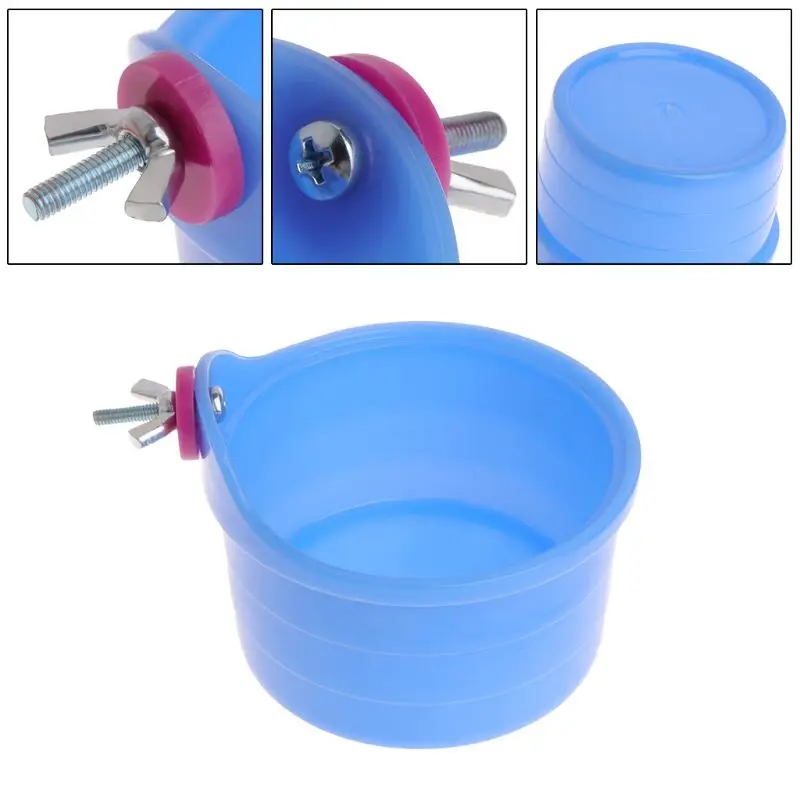 Пластиковая Круглая Клетка для домашних животных Кормушка воды и корма миска