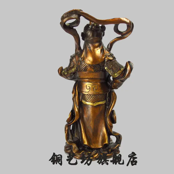 10'ɼhina Воин СКАНДА Вэй tuo Двери бог Будда Опекуна Бронзовая Статуя | Дом и сад