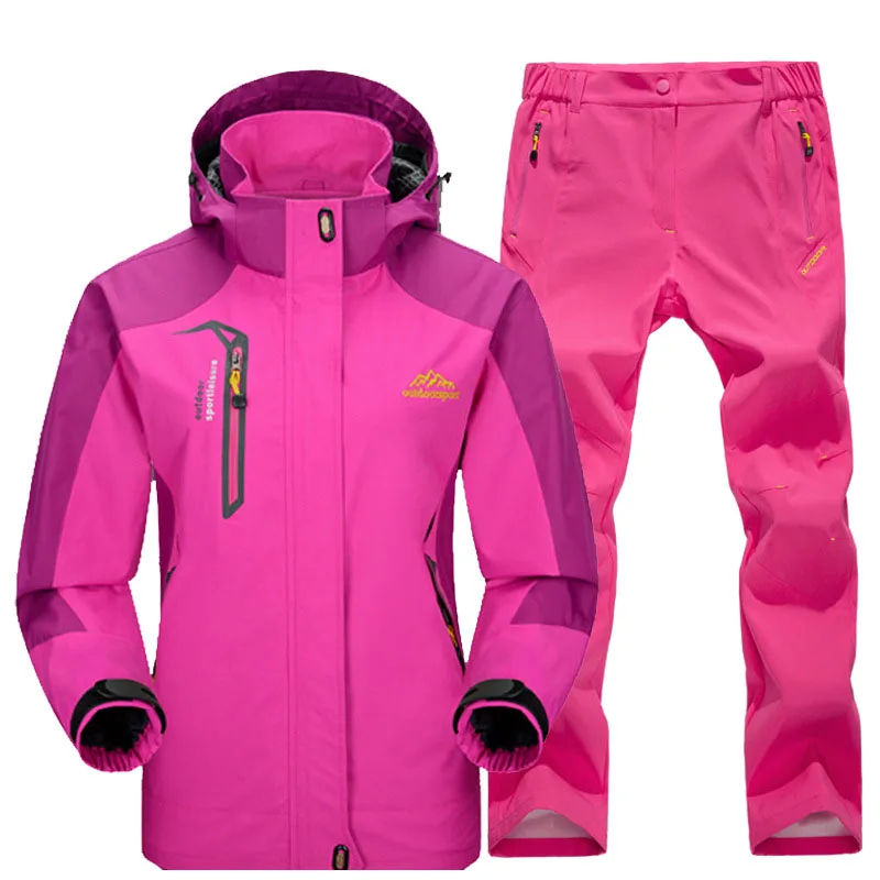 Женские походные куртки и брюки водонепроницаемые ветрозащитные спортивные для