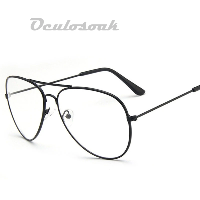 Прозрачные очки ретро металлические Золотые для близорукости женщин и мужчин