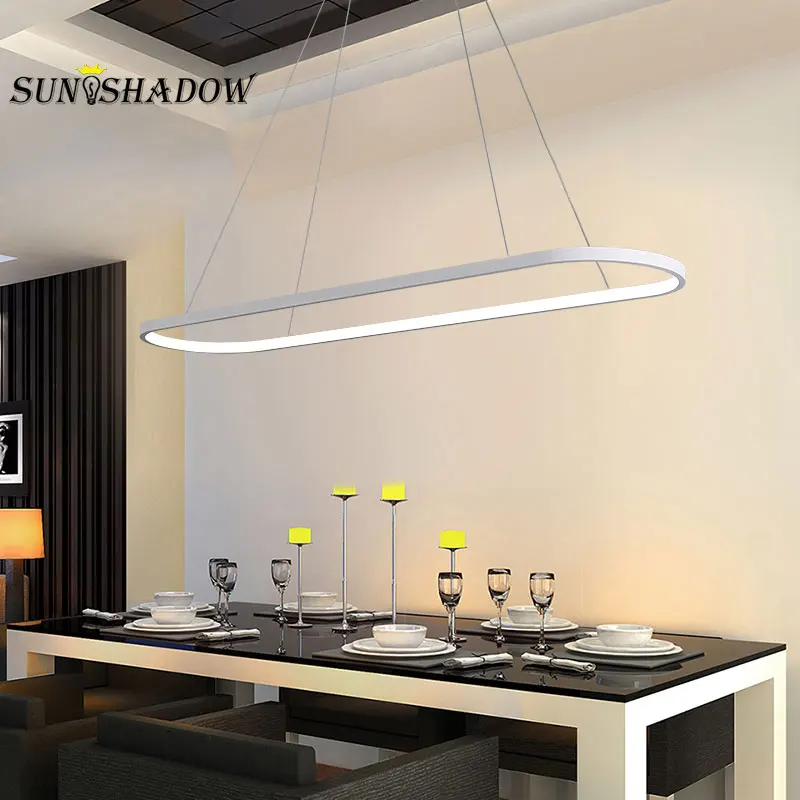 Lámpara colgante de techo para comedor y cocina, candelabro Led moderno en blanco y negro, iluminación de 120cm, 90cm, 69cm