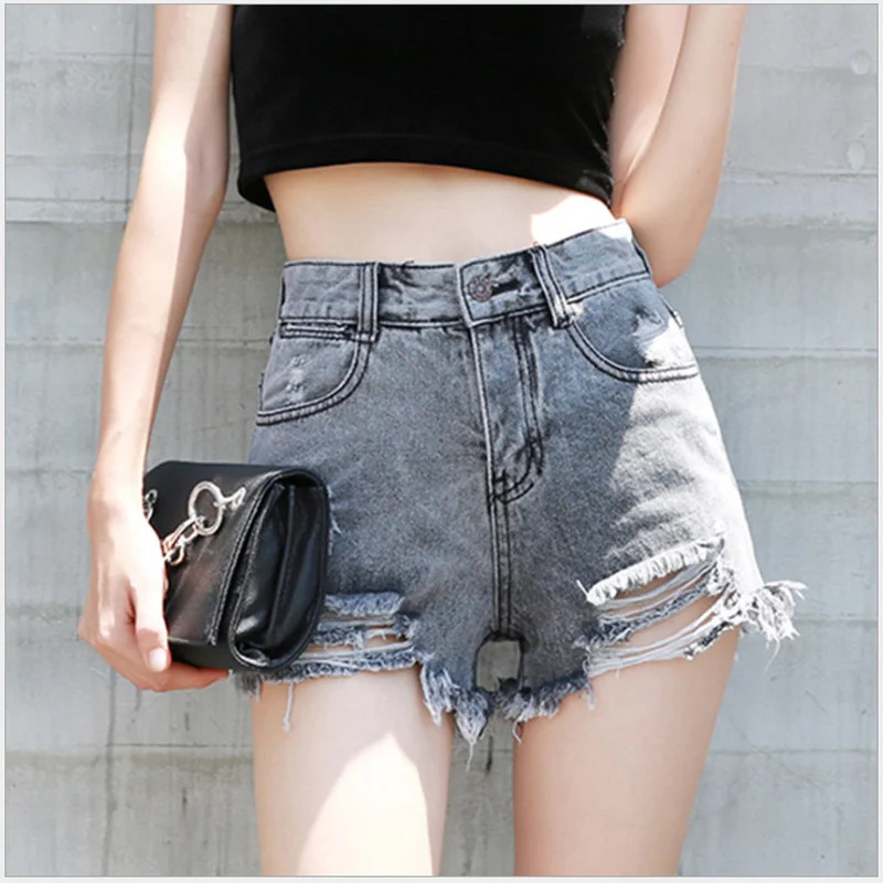 Женские джинсовые шорты 2018 модные женские летние с бахромой и высокой талией