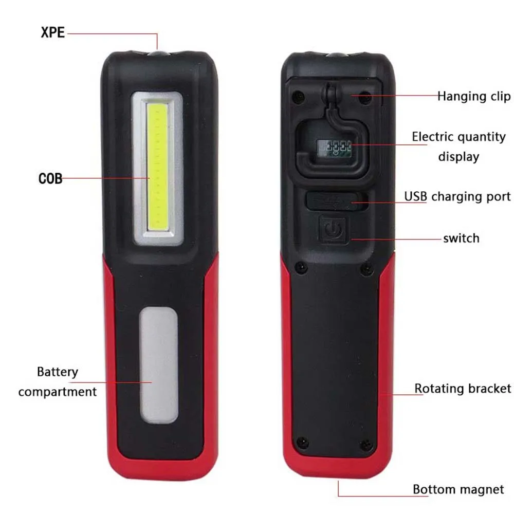 USB зарядка COB рабочий свет автомобиль гараж механик дома перезаряжаемый торшер