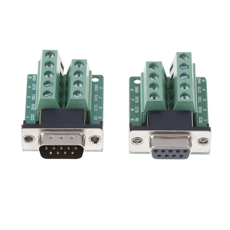 1 шт. DB9 Мужской Женский адаптер сигналы терминал модуль RS232 последовательный к