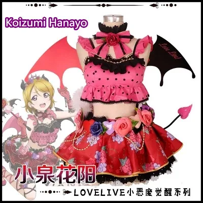 

[В наличии] Аниме! Lovelive Koizumi Hanayo Маленький Дьявол Пробуждение косплей костюм для женщин платье + Подъюбники Бесплатная доставка