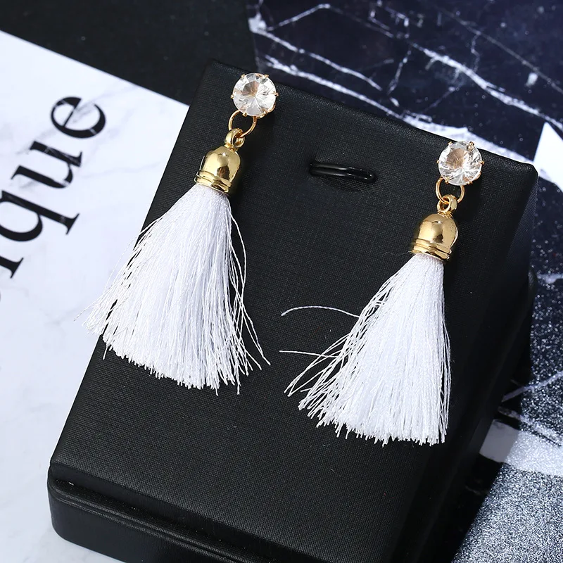 Кристалл кисточкой геометрические серьги для женщин 2019 Бохо этнические