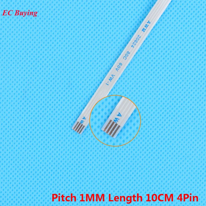Гибкий плоский кабель FFC 4Pin для ЖКД длина 1 мм 10 см 4 шпильки 5 шт.|flexible flat cable|ffc cablepin