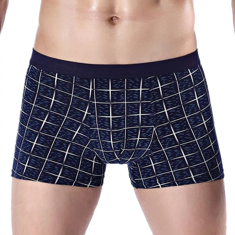 4 шт./лот Нижнее белье Боксер Для мужчин плед Мягкие боксеры хлопковые