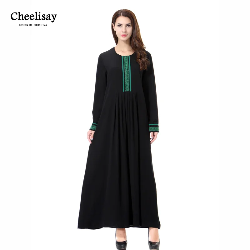 Мусульманский Рамадан женский халат с длинным рукавом Дубай абайя платье