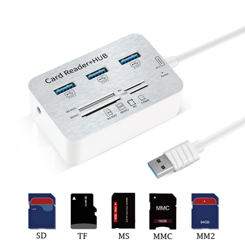 Все в одном USB концентратор 3 0 комбинированный кардридер MS/M2/SD/TF высокоскоростной