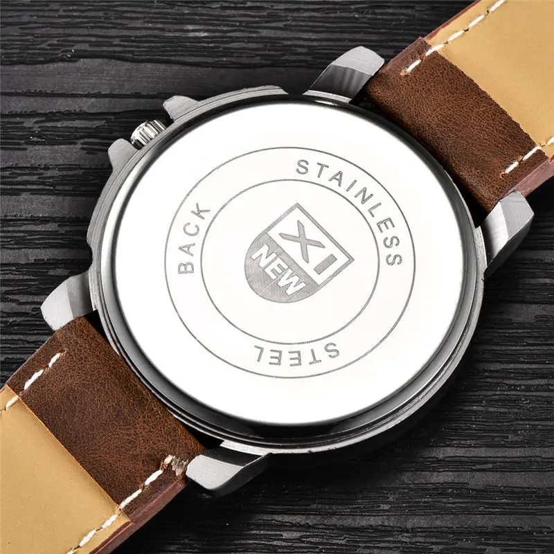 

Business Mens Watches Top Brand Luxury Sport Quartz-Watch Leather Waterproof Wrist watch Men Clock relogio masculino Gift #B