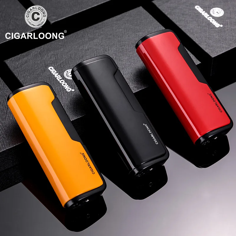 Зажигалка для сигар 3 цвета на выбор тонкая отделка синий фонарь струйное пламя