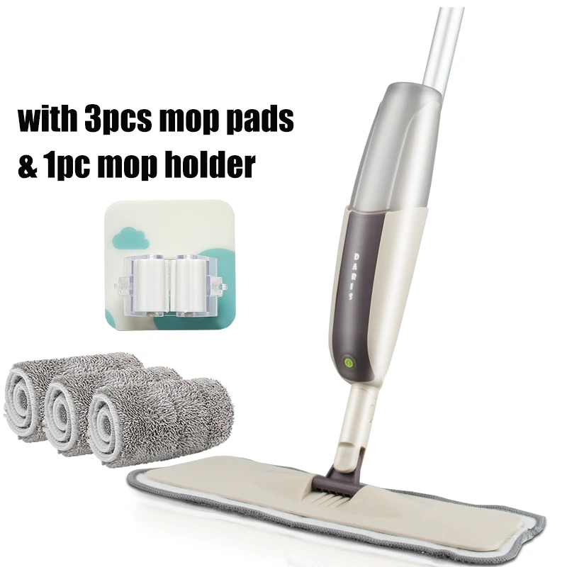 3 mop rags 1 hook Волшебная швабра с распылителем, деревянный пол с многоразовыми подушечками из микрофибры, ручка 360 градусов, домашние окна, кухонные швабры, метла, чистящие инструменты - Цвет: 3 mop rags 1 hook