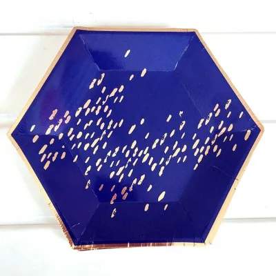 22cm plates 8pcs Новое поступление темно-синяя серия одноразовые наборы посуды Детские вечерние наборы бумажные тарелки Посуда для салфетки для торта чашки столовые приборы - Цвет: 22cm plates 8pcs