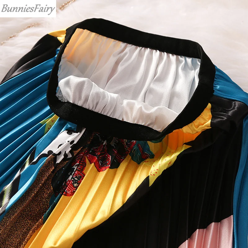 BunniesFairy 2019 осенняя Высокая уличная Женская плиссированная юбка средней длины с