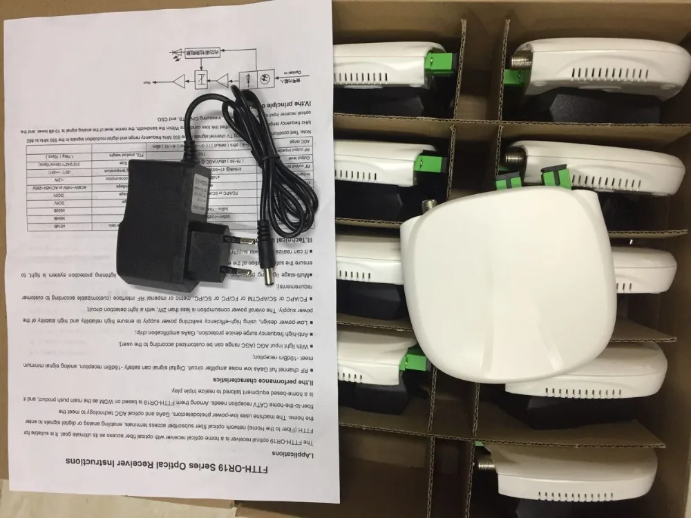 Оптоволоконный FTTH оптический приемник SC/APC-SC/UPC с WDM и AGC мини-узел Внутренний оптический приемник с белым пластиковый чехол