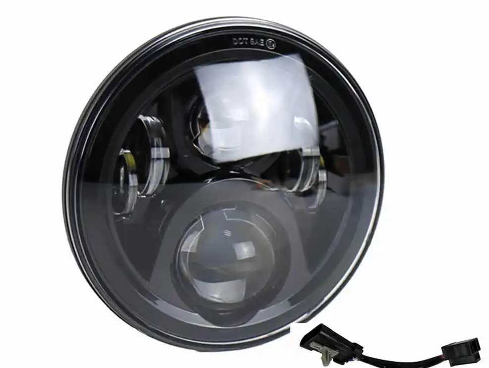only 7 in headlamp B Точка E9 черный Хромированные мотоциклетные " дюймовый светодиодный фар для мотоцикла Harley Davidson Запчасти 4,5 дюймов соответствия хром ближнего света противотуманных фар - Цвет: only 7 in headlamp B