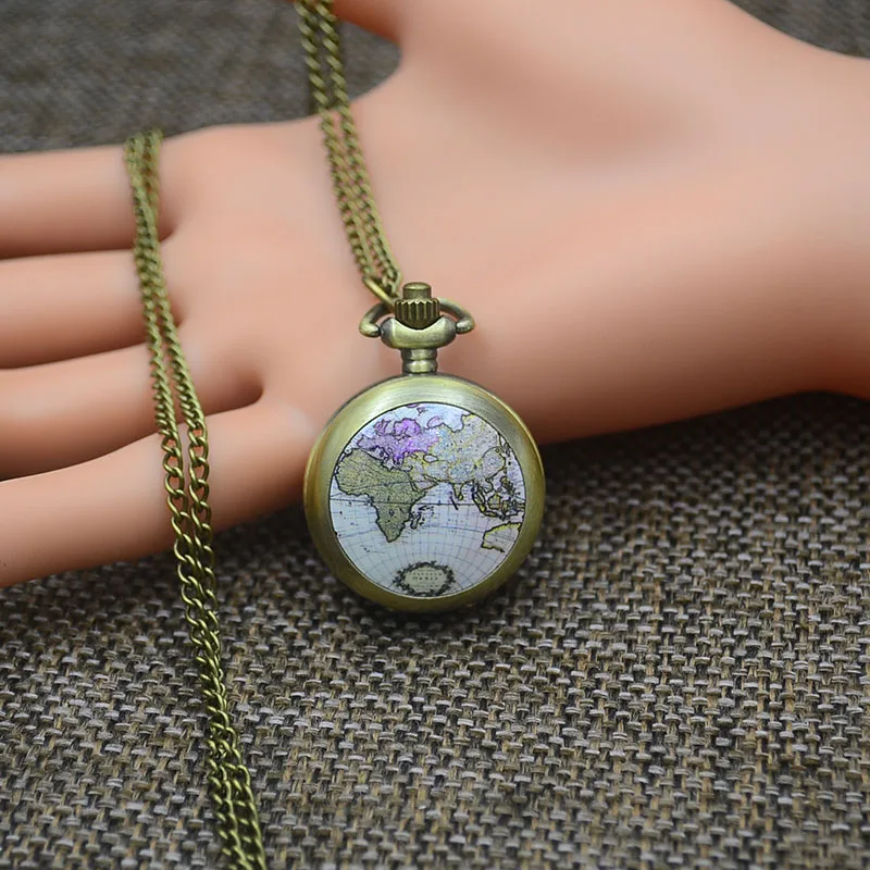 

Wholesale Quartz Fashion Pocket Watches Necklace Pendant Women Fob Watch Bronze Blue Russia UK US Flag Rock Roll Eiffel Tower
