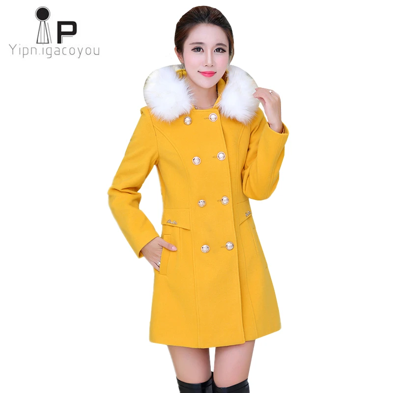 Длинное шерстяное пальто женское зимнее Новое Розовое двубортное с большим