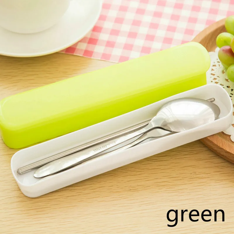 1 комплект набор из трех предметов портативная посуда ложка вилка палочки для еды