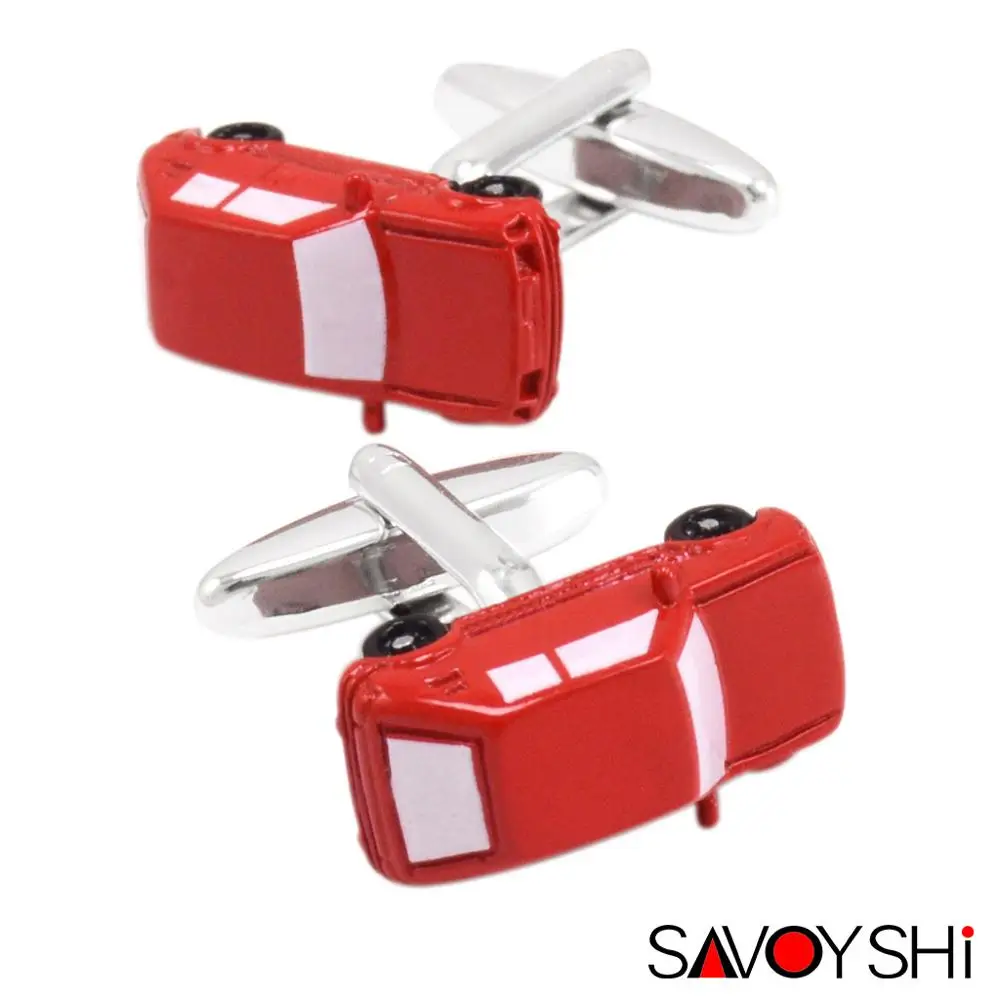 Мужские запонки SAVOYSHI модные с красной эмалью высокого качества|brand cufflinks for