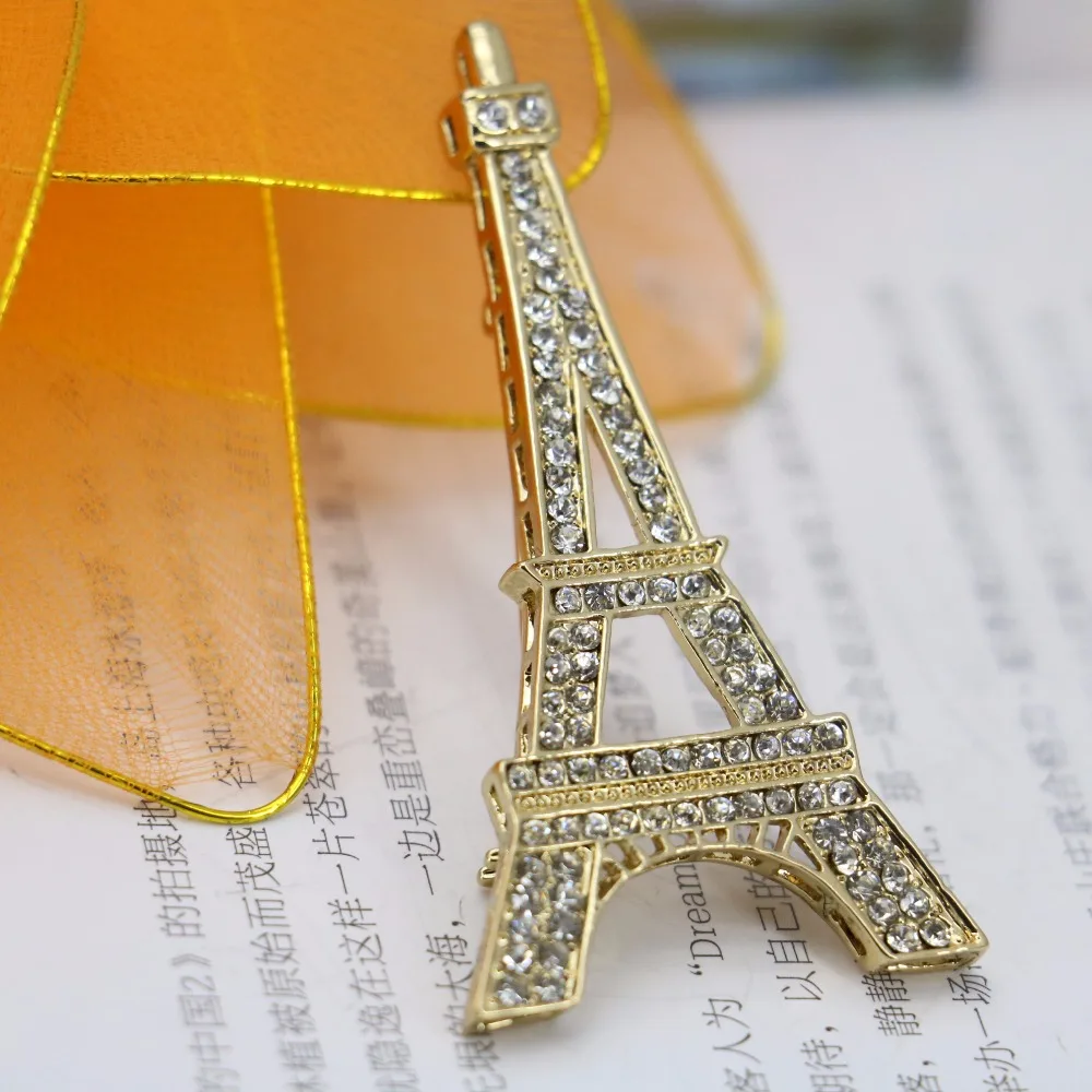 Брошь с изображением Эйфелевой башни 32 х63 мм|brooch crystal|crystal broochcrystal brooch wedding |