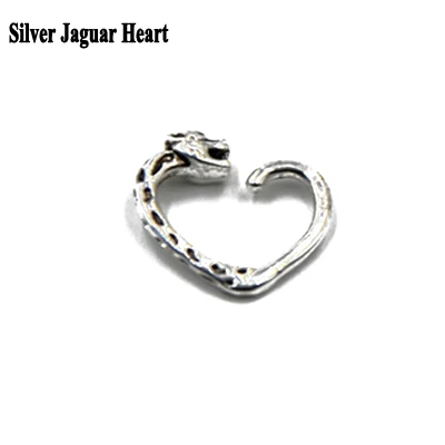 Silver Jaguar 1 шт Сердце Кошка Сова полумесяц Jaguar форма бесшовное кольцо сгибаемое Daith сердце ухо Trague серьги, Надеваемые На Ушной Хрящ Пирсинг ювелирные изделия 16 г - Окраска металла: Silver Jaguar