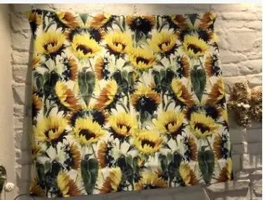 Настенный гобелен в богемном стиле одеяло с пальмовыми листьями и кактусами